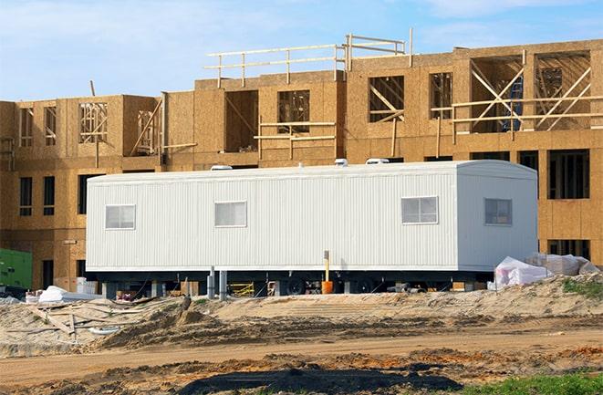 temporary office spaces for rent at a construction site in Beverly Hills, MI